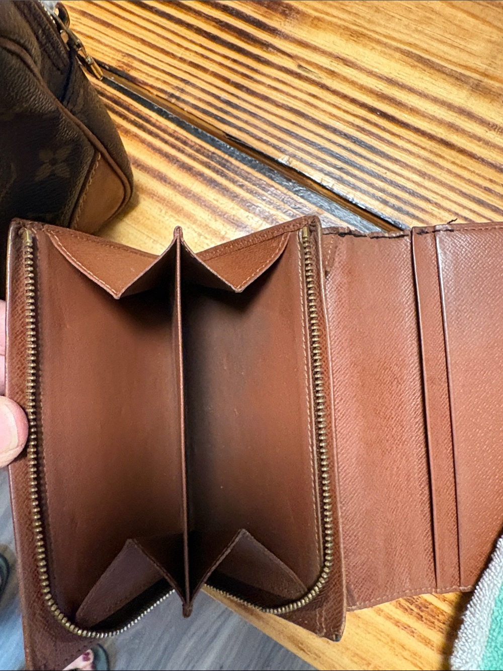 Louis Vuitton Dark Brown Monogram Canvas Bi-Fold Wallet with Gold Snap - Picture 5 of 12
